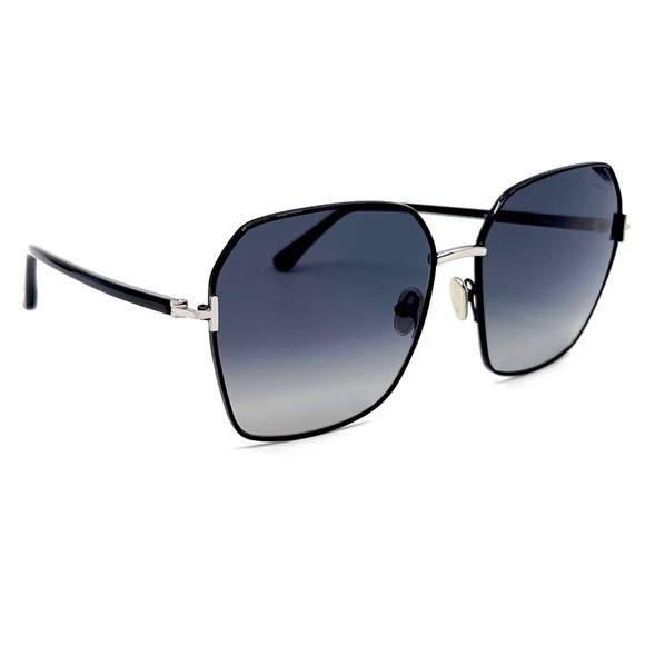 Tom Ford sunglasses Claudia-02 TF839 01D 62/16/140 Polarized Black Square Frame - Picture 5 of 13
